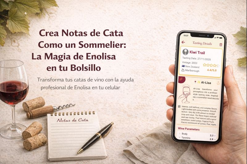 App para catas de vino: crea y guarda tus notas con Enolisa